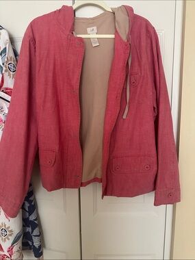 J. Jill Coral Hooded Utility Jacket
